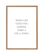 Gin & Tonic Art Print-PRINT-Olive et Oriel-Olive et Oriel-50x70 cm | 19.6" x 27.5"-Walnut-With White Border-Buy-Australian-Art-Prints-Online-with-Olive-et-Oriel-Your-Artwork-Specialists-Austrailia-Decorate-With-Coastal-Photo-Wall-Art-Prints-From-Our-Beach-House-Artwork-Collection-Fine-Poster-and-Framed-Artwork