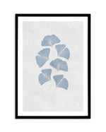 Ginkgo in Blue Art Print-PRINT-Olive et Oriel-Olive et Oriel-A5 | 5.8" x 8.3" | 14.8 x 21cm-Black-With White Border-Buy-Australian-Art-Prints-Online-with-Olive-et-Oriel-Your-Artwork-Specialists-Austrailia-Decorate-With-Coastal-Photo-Wall-Art-Prints-From-Our-Beach-House-Artwork-Collection-Fine-Poster-and-Framed-Artwork