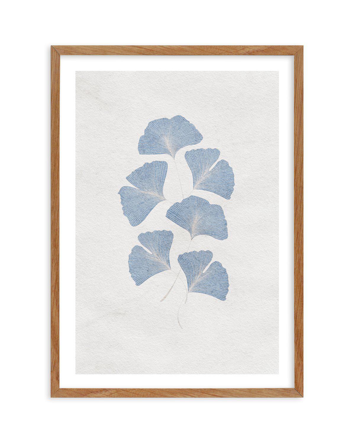 Ginkgo in Blue Art Print-PRINT-Olive et Oriel-Olive et Oriel-Buy-Australian-Art-Prints-Online-with-Olive-et-Oriel-Your-Artwork-Specialists-Austrailia-Decorate-With-Coastal-Photo-Wall-Art-Prints-From-Our-Beach-House-Artwork-Collection-Fine-Poster-and-Framed-Artwork