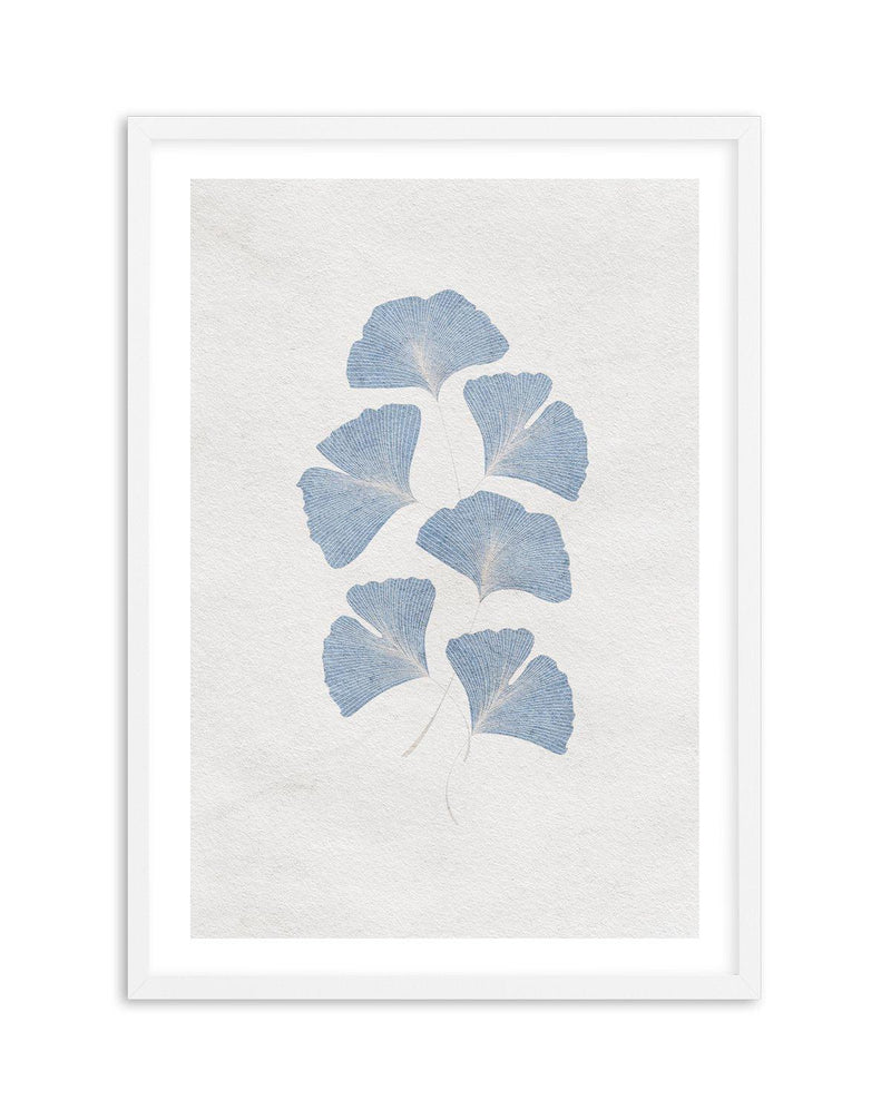 Ginkgo in Blue Art Print-PRINT-Olive et Oriel-Olive et Oriel-A5 | 5.8" x 8.3" | 14.8 x 21cm-White-With White Border-Buy-Australian-Art-Prints-Online-with-Olive-et-Oriel-Your-Artwork-Specialists-Austrailia-Decorate-With-Coastal-Photo-Wall-Art-Prints-From-Our-Beach-House-Artwork-Collection-Fine-Poster-and-Framed-Artwork