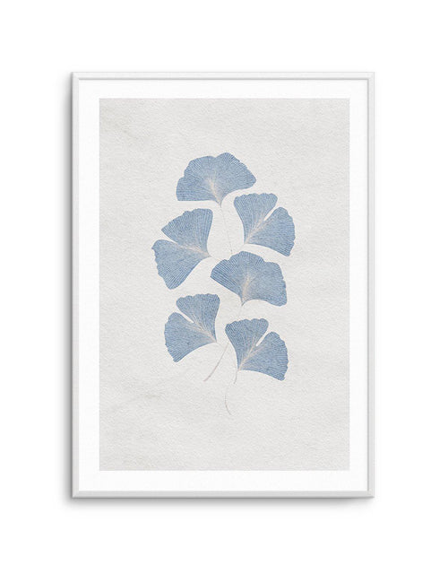 Ginkgo in Blue Art Print-PRINT-Olive et Oriel-Olive et Oriel-A5 | 5.8" x 8.3" | 14.8 x 21cm-Unframed Art Print-With White Border-Buy-Australian-Art-Prints-Online-with-Olive-et-Oriel-Your-Artwork-Specialists-Austrailia-Decorate-With-Coastal-Photo-Wall-Art-Prints-From-Our-Beach-House-Artwork-Collection-Fine-Poster-and-Framed-Artwork