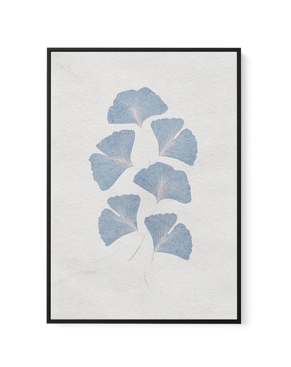 Ginkgo in Blue | Framed Canvas-CANVAS-You can shop wall art online with Olive et Oriel for everything from abstract art to fun kids wall art. Our beautiful modern art prints and canvas art are available from large canvas prints to wall art paintings and our proudly Australian artwork collection offers only the highest quality framed large wall art and canvas art Australia - You can buy fashion photography prints or Hampton print posters and paintings on canvas from Olive et Oriel and have them d