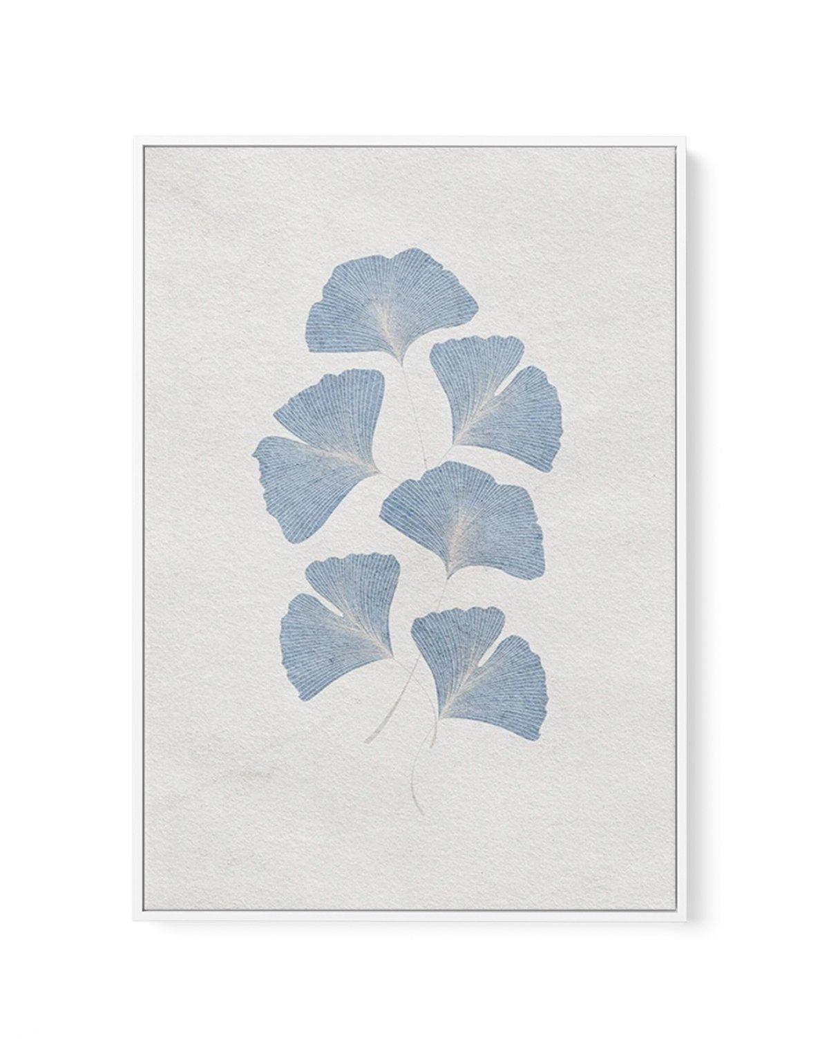 Ginkgo in Blue | Framed Canvas-CANVAS-You can shop wall art online with Olive et Oriel for everything from abstract art to fun kids wall art. Our beautiful modern art prints and canvas art are available from large canvas prints to wall art paintings and our proudly Australian artwork collection offers only the highest quality framed large wall art and canvas art Australia - You can buy fashion photography prints or Hampton print posters and paintings on canvas from Olive et Oriel and have them d