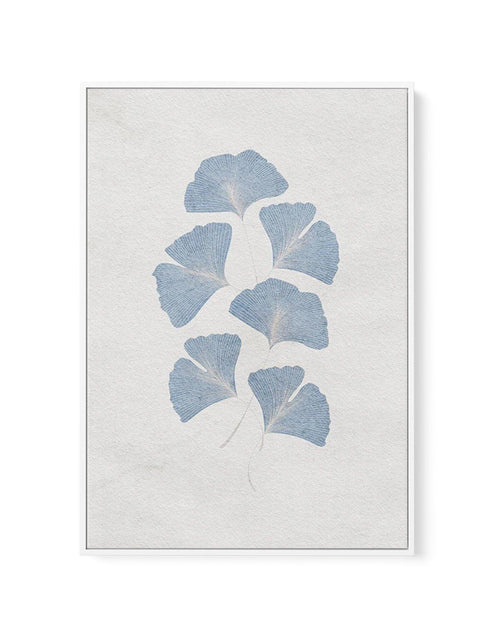 Ginkgo in Blue | Framed Canvas-CANVAS-You can shop wall art online with Olive et Oriel for everything from abstract art to fun kids wall art. Our beautiful modern art prints and canvas art are available from large canvas prints to wall art paintings and our proudly Australian artwork collection offers only the highest quality framed large wall art and canvas art Australia - You can buy fashion photography prints or Hampton print posters and paintings on canvas from Olive et Oriel and have them d