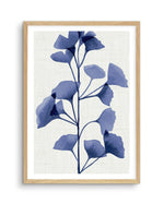 Ginkgo | Navy Art Print-PRINT-Olive et Oriel-Olive et Oriel-A5 | 5.8" x 8.3" | 14.8 x 21cm-Oak-With White Border-Buy-Australian-Art-Prints-Online-with-Olive-et-Oriel-Your-Artwork-Specialists-Austrailia-Decorate-With-Coastal-Photo-Wall-Art-Prints-From-Our-Beach-House-Artwork-Collection-Fine-Poster-and-Framed-Artwork