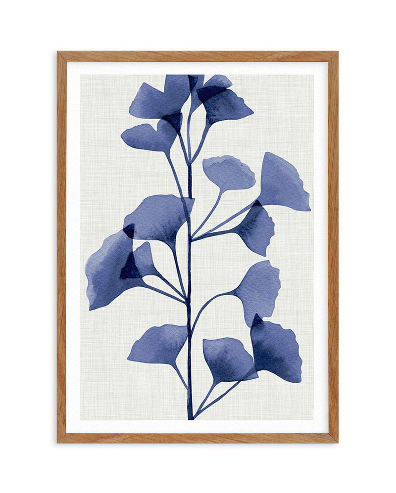 Ginkgo | Navy Art Print-PRINT-Olive et Oriel-Olive et Oriel-50x70 cm | 19.6" x 27.5"-Walnut-With White Border-Buy-Australian-Art-Prints-Online-with-Olive-et-Oriel-Your-Artwork-Specialists-Austrailia-Decorate-With-Coastal-Photo-Wall-Art-Prints-From-Our-Beach-House-Artwork-Collection-Fine-Poster-and-Framed-Artwork