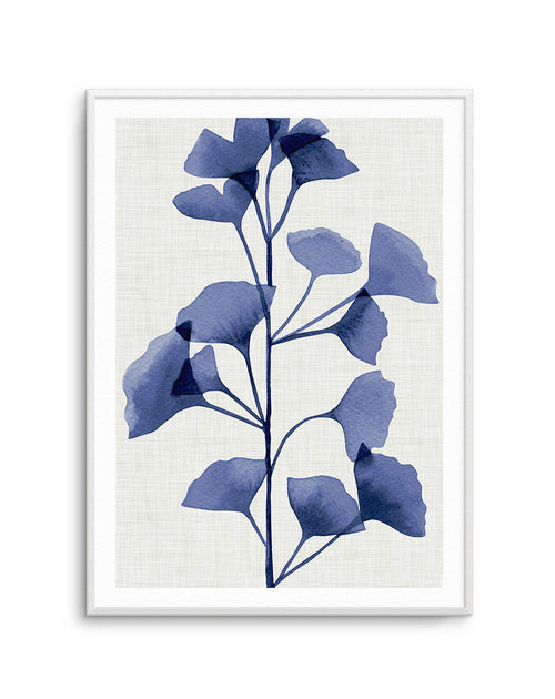 Ginkgo | Navy Art Print-PRINT-Olive et Oriel-Olive et Oriel-A5 | 5.8" x 8.3" | 14.8 x 21cm-Unframed Art Print-With White Border-Buy-Australian-Art-Prints-Online-with-Olive-et-Oriel-Your-Artwork-Specialists-Austrailia-Decorate-With-Coastal-Photo-Wall-Art-Prints-From-Our-Beach-House-Artwork-Collection-Fine-Poster-and-Framed-Artwork
