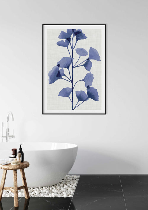 Ginkgo | Navy Art Print-PRINT-Olive et Oriel-Olive et Oriel-Buy-Australian-Art-Prints-Online-with-Olive-et-Oriel-Your-Artwork-Specialists-Austrailia-Decorate-With-Coastal-Photo-Wall-Art-Prints-From-Our-Beach-House-Artwork-Collection-Fine-Poster-and-Framed-Artwork