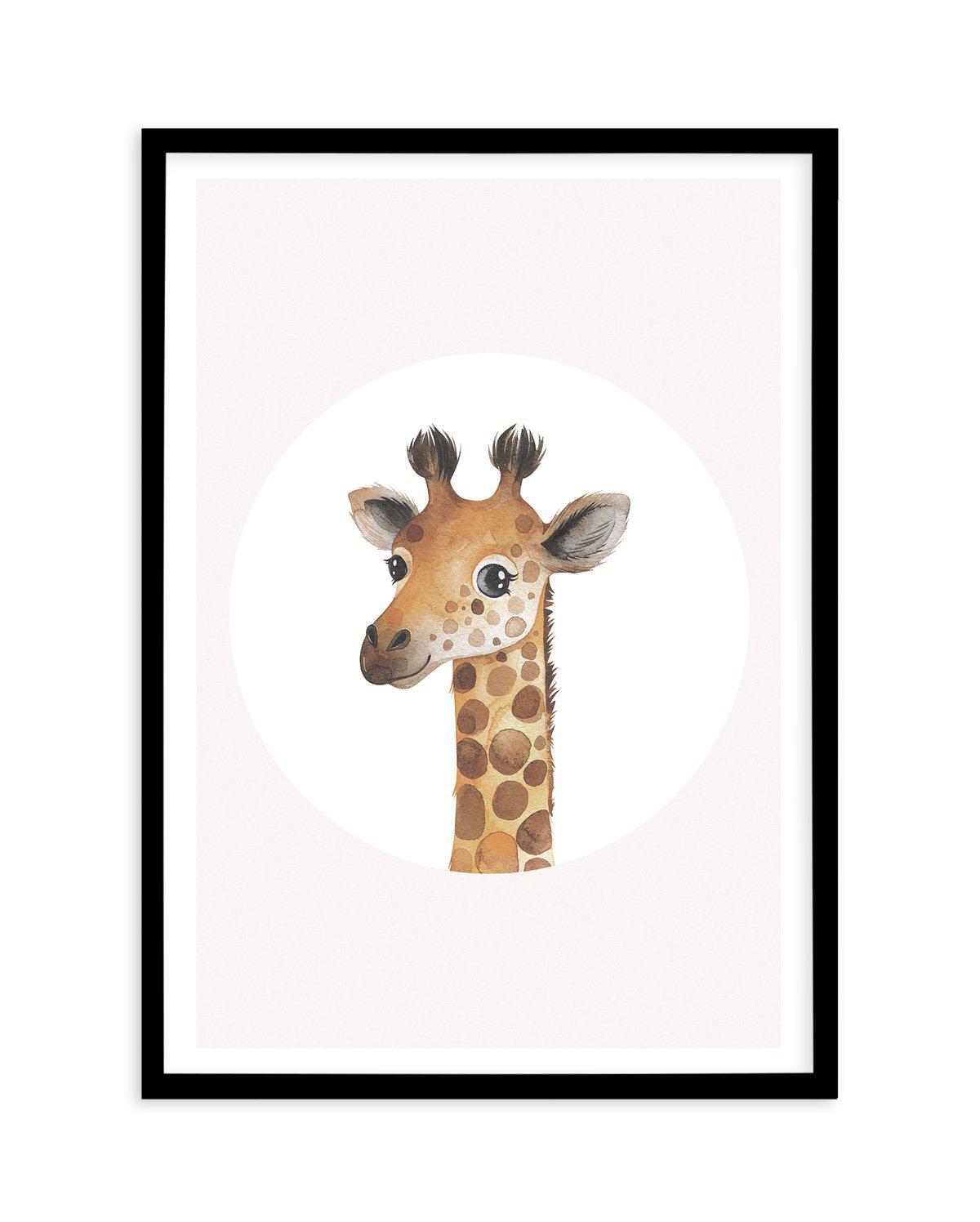 Giraffe Art Print-PRINT-Olive et Oriel-Olive et Oriel-A5 | 5.8" x 8.3" | 14.8 x 21cm-Black-With White Border-Buy-Australian-Art-Prints-Online-with-Olive-et-Oriel-Your-Artwork-Specialists-Austrailia-Decorate-With-Coastal-Photo-Wall-Art-Prints-From-Our-Beach-House-Artwork-Collection-Fine-Poster-and-Framed-Artwork