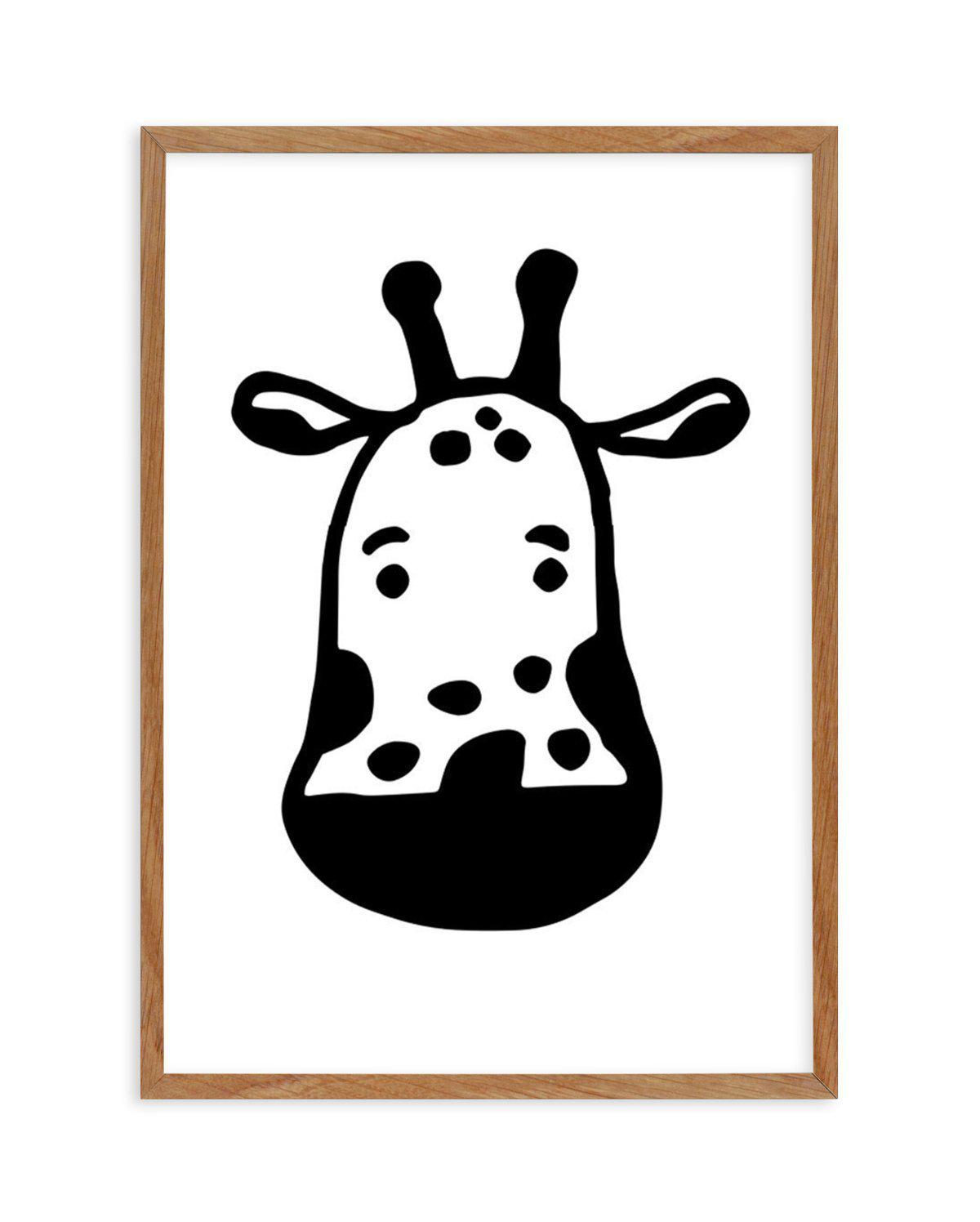 Giraffe B&W Art Print-PRINT-Olive et Oriel-Olive et Oriel-50x70 cm | 19.6" x 27.5"-Walnut-With White Border-Buy-Australian-Art-Prints-Online-with-Olive-et-Oriel-Your-Artwork-Specialists-Austrailia-Decorate-With-Coastal-Photo-Wall-Art-Prints-From-Our-Beach-House-Artwork-Collection-Fine-Poster-and-Framed-Artwork