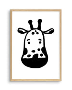 Giraffe B&W Art Print-PRINT-Olive et Oriel-Olive et Oriel-A5 | 5.8" x 8.3" | 14.8 x 21cm-Oak-With White Border-Buy-Australian-Art-Prints-Online-with-Olive-et-Oriel-Your-Artwork-Specialists-Austrailia-Decorate-With-Coastal-Photo-Wall-Art-Prints-From-Our-Beach-House-Artwork-Collection-Fine-Poster-and-Framed-Artwork