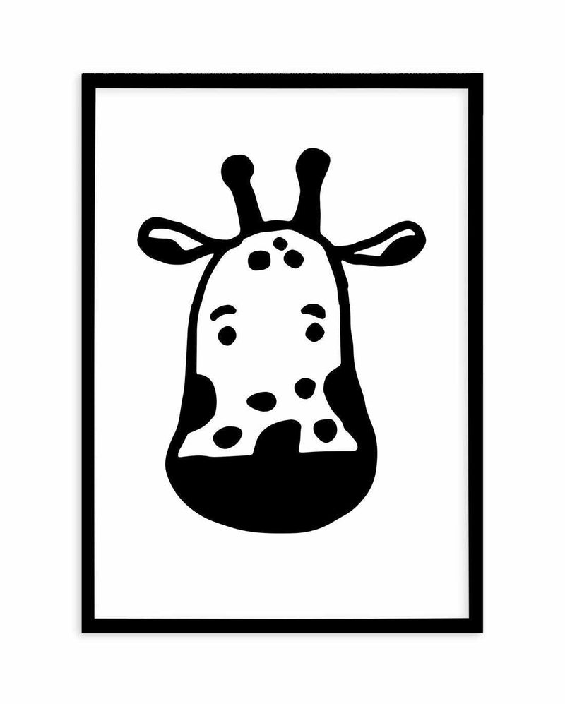 Giraffe B&W Art Print-PRINT-Olive et Oriel-Olive et Oriel-A5 | 5.8" x 8.3" | 14.8 x 21cm-Black-With White Border-Buy-Australian-Art-Prints-Online-with-Olive-et-Oriel-Your-Artwork-Specialists-Austrailia-Decorate-With-Coastal-Photo-Wall-Art-Prints-From-Our-Beach-House-Artwork-Collection-Fine-Poster-and-Framed-Artwork