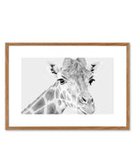 Giraffe B&W | LS Art Print-PRINT-Olive et Oriel-Olive et Oriel-50x70 cm | 19.6" x 27.5"-Walnut-With White Border-Buy-Australian-Art-Prints-Online-with-Olive-et-Oriel-Your-Artwork-Specialists-Austrailia-Decorate-With-Coastal-Photo-Wall-Art-Prints-From-Our-Beach-House-Artwork-Collection-Fine-Poster-and-Framed-Artwork