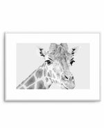 Giraffe B&W | LS Art Print-PRINT-Olive et Oriel-Olive et Oriel-A5 | 5.8" x 8.3" | 14.8 x 21cm-Unframed Art Print-With White Border-Buy-Australian-Art-Prints-Online-with-Olive-et-Oriel-Your-Artwork-Specialists-Austrailia-Decorate-With-Coastal-Photo-Wall-Art-Prints-From-Our-Beach-House-Artwork-Collection-Fine-Poster-and-Framed-Artwork