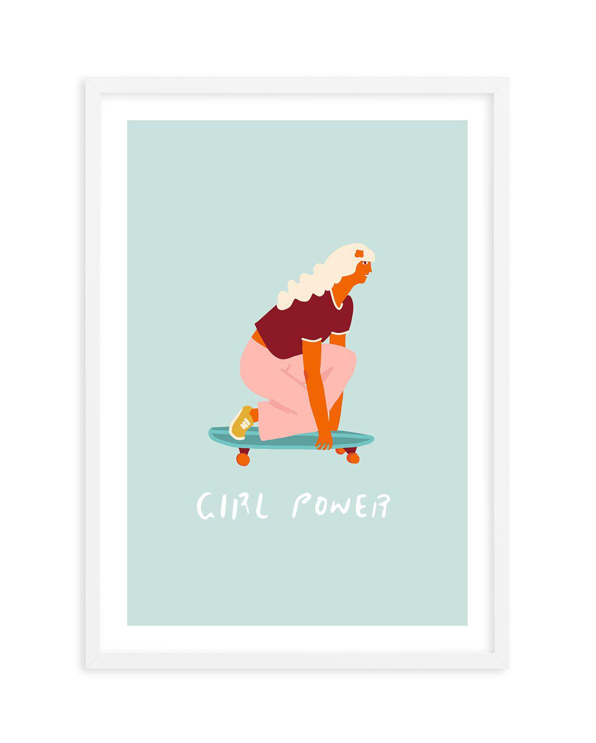 Girl Power | Skater Art Print-PRINT-Olive et Oriel-Olive et Oriel-A5 | 5.8" x 8.3" | 14.8 x 21cm-White-With White Border-Buy-Australian-Art-Prints-Online-with-Olive-et-Oriel-Your-Artwork-Specialists-Austrailia-Decorate-With-Coastal-Photo-Wall-Art-Prints-From-Our-Beach-House-Artwork-Collection-Fine-Poster-and-Framed-Artwork