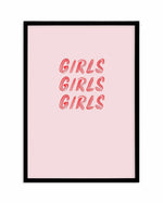 Girls Girls Girls Art Print-PRINT-Olive et Oriel-Olive et Oriel-A5 | 5.8" x 8.3" | 14.8 x 21cm-Black-With White Border-Buy-Australian-Art-Prints-Online-with-Olive-et-Oriel-Your-Artwork-Specialists-Austrailia-Decorate-With-Coastal-Photo-Wall-Art-Prints-From-Our-Beach-House-Artwork-Collection-Fine-Poster-and-Framed-Artwork