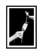 Glass of Champagne Art Print-PRINT-Olive et Oriel-Olive et Oriel-A5 | 5.8" x 8.3" | 14.8 x 21cm-Black-With White Border-Buy-Australian-Art-Prints-Online-with-Olive-et-Oriel-Your-Artwork-Specialists-Austrailia-Decorate-With-Coastal-Photo-Wall-Art-Prints-From-Our-Beach-House-Artwork-Collection-Fine-Poster-and-Framed-Artwork