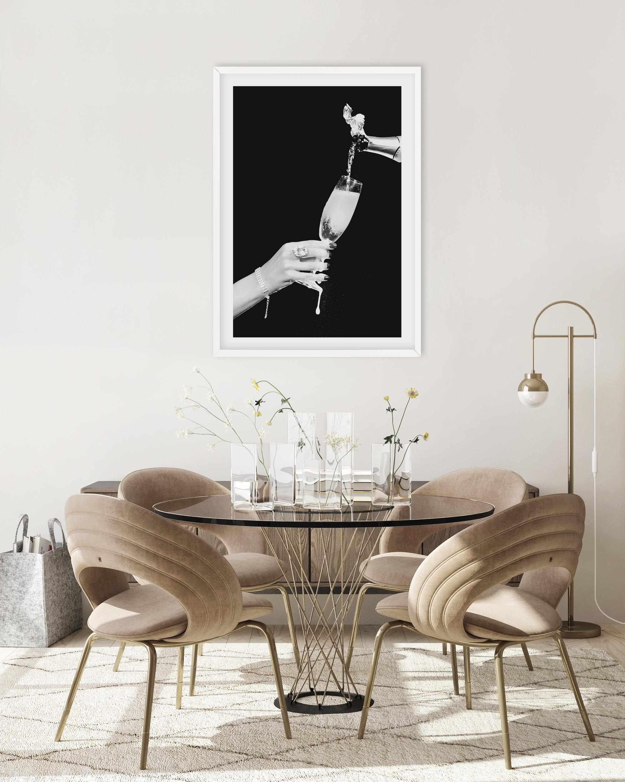 Glass of Champagne Art Print-PRINT-Olive et Oriel-Olive et Oriel-Buy-Australian-Art-Prints-Online-with-Olive-et-Oriel-Your-Artwork-Specialists-Austrailia-Decorate-With-Coastal-Photo-Wall-Art-Prints-From-Our-Beach-House-Artwork-Collection-Fine-Poster-and-Framed-Artwork