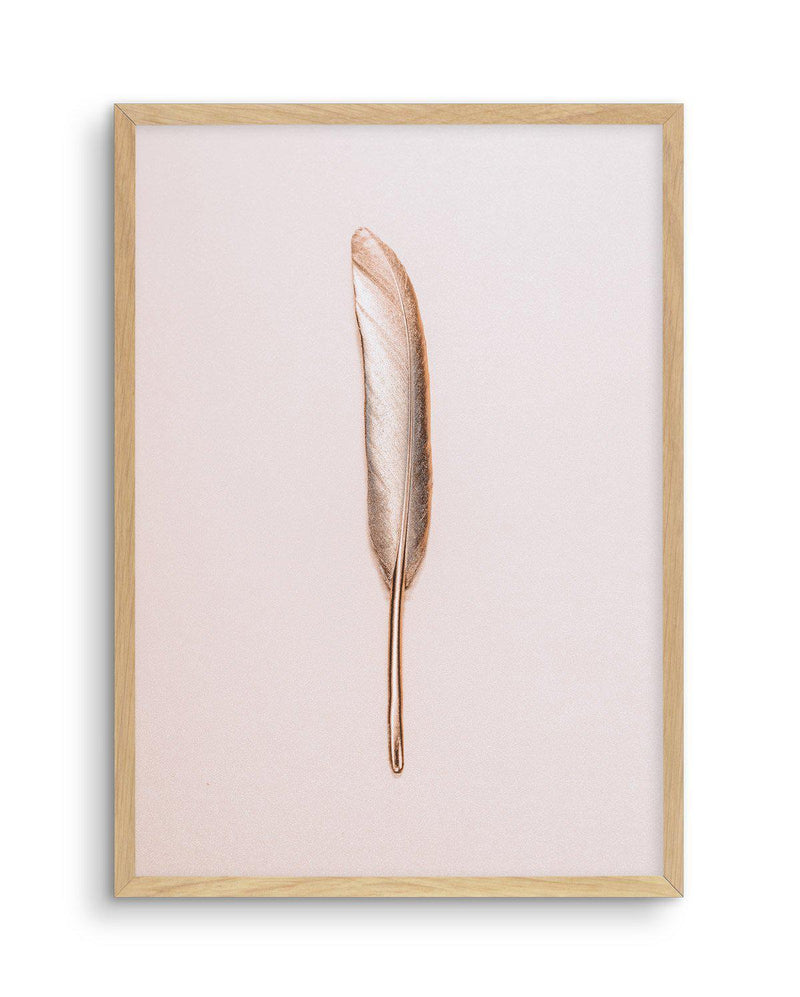Golden Feather Art Print-PRINT-Olive et Oriel-Olive et Oriel-A5 | 5.8" x 8.3" | 14.8 x 21cm-Oak-With White Border-Buy-Australian-Art-Prints-Online-with-Olive-et-Oriel-Your-Artwork-Specialists-Austrailia-Decorate-With-Coastal-Photo-Wall-Art-Prints-From-Our-Beach-House-Artwork-Collection-Fine-Poster-and-Framed-Artwork