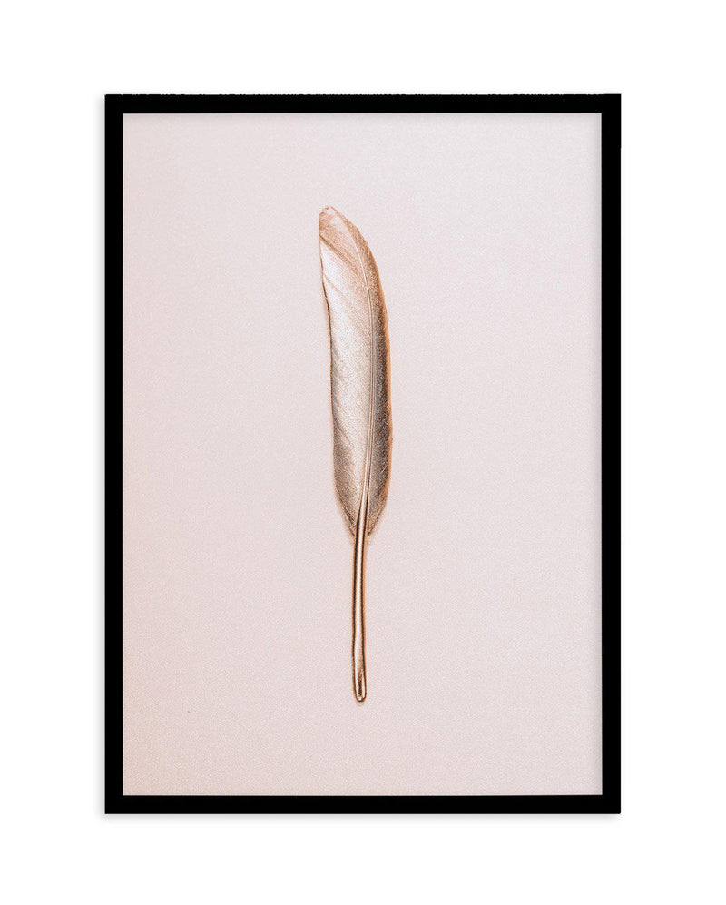 Golden Feather Art Print-PRINT-Olive et Oriel-Olive et Oriel-A5 | 5.8" x 8.3" | 14.8 x 21cm-Black-With White Border-Buy-Australian-Art-Prints-Online-with-Olive-et-Oriel-Your-Artwork-Specialists-Austrailia-Decorate-With-Coastal-Photo-Wall-Art-Prints-From-Our-Beach-House-Artwork-Collection-Fine-Poster-and-Framed-Artwork