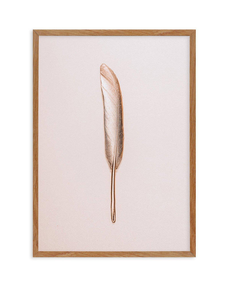 Golden Feather Art Print-PRINT-Olive et Oriel-Olive et Oriel-50x70 cm | 19.6" x 27.5"-Walnut-With White Border-Buy-Australian-Art-Prints-Online-with-Olive-et-Oriel-Your-Artwork-Specialists-Austrailia-Decorate-With-Coastal-Photo-Wall-Art-Prints-From-Our-Beach-House-Artwork-Collection-Fine-Poster-and-Framed-Artwork