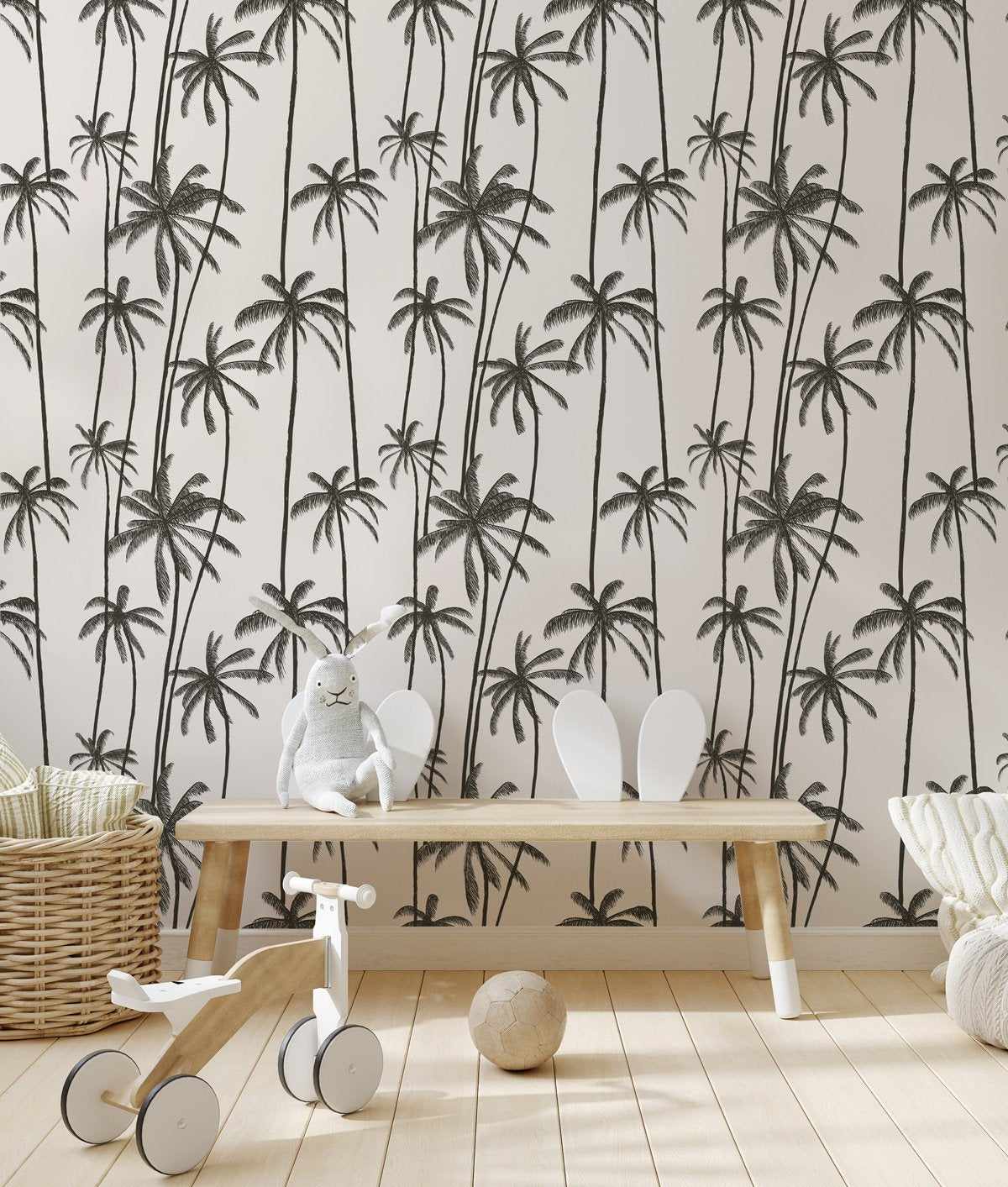 Good Palms Modern Charcoal Wallpaper-Wallpaper-Buy-Australian-Removable-Wallpaper-Now-In-Black-&-White-Wallpaper-Peel-And-Stick-Wallpaper-Online-At-Olive-et-Oriel-Custom-Made-Wallpapers-Wall-Papers-Decorate-Your-Bedroom-Living-Room-Kids-Room-or-Commercial-Interior