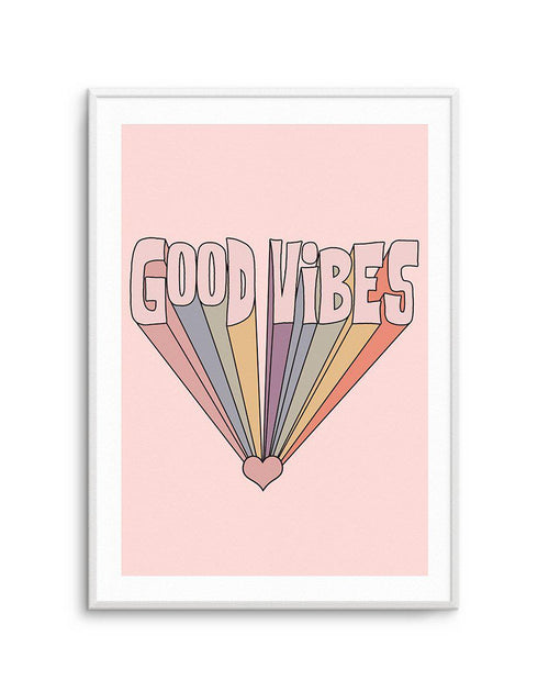 Good Vibes Retro Art Print-PRINT-Olive et Oriel-Olive et Oriel-A5 | 5.8" x 8.3" | 14.8 x 21cm-Unframed Art Print-With White Border-Buy-Australian-Art-Prints-Online-with-Olive-et-Oriel-Your-Artwork-Specialists-Austrailia-Decorate-With-Coastal-Photo-Wall-Art-Prints-From-Our-Beach-House-Artwork-Collection-Fine-Poster-and-Framed-Artwork