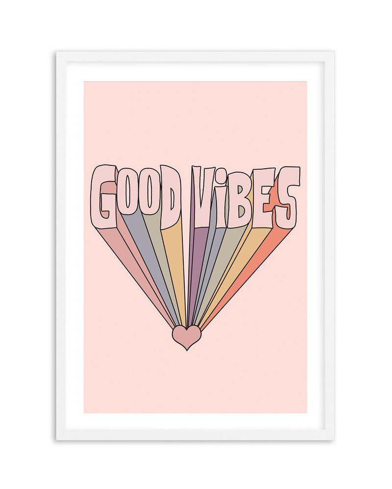 Good Vibes Retro Art Print-PRINT-Olive et Oriel-Olive et Oriel-A5 | 5.8" x 8.3" | 14.8 x 21cm-White-With White Border-Buy-Australian-Art-Prints-Online-with-Olive-et-Oriel-Your-Artwork-Specialists-Austrailia-Decorate-With-Coastal-Photo-Wall-Art-Prints-From-Our-Beach-House-Artwork-Collection-Fine-Poster-and-Framed-Artwork