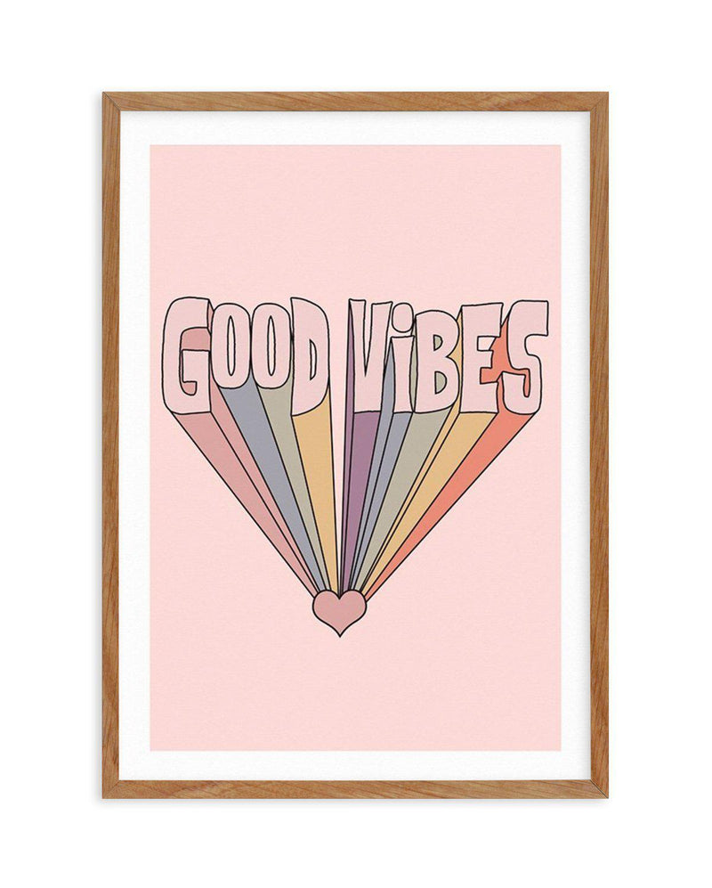 Good Vibes Retro Art Print-PRINT-Olive et Oriel-Olive et Oriel-Buy-Australian-Art-Prints-Online-with-Olive-et-Oriel-Your-Artwork-Specialists-Austrailia-Decorate-With-Coastal-Photo-Wall-Art-Prints-From-Our-Beach-House-Artwork-Collection-Fine-Poster-and-Framed-Artwork