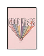 Good Vibes Retro | Framed Canvas-CANVAS-You can shop wall art online with Olive et Oriel for everything from abstract art to fun kids wall art. Our beautiful modern art prints and canvas art are available from large canvas prints to wall art paintings and our proudly Australian artwork collection offers only the highest quality framed large wall art and canvas art Australia - You can buy fashion photography prints or Hampton print posters and paintings on canvas from Olive et Oriel and have them