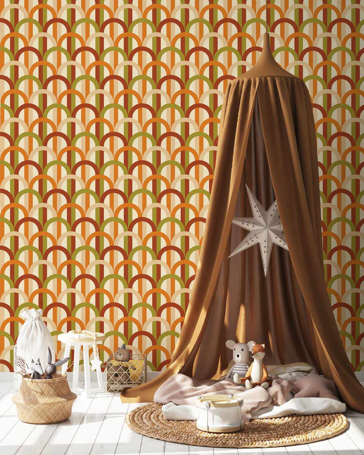 Groovy Arches Wallpaper - Olive et Oriel