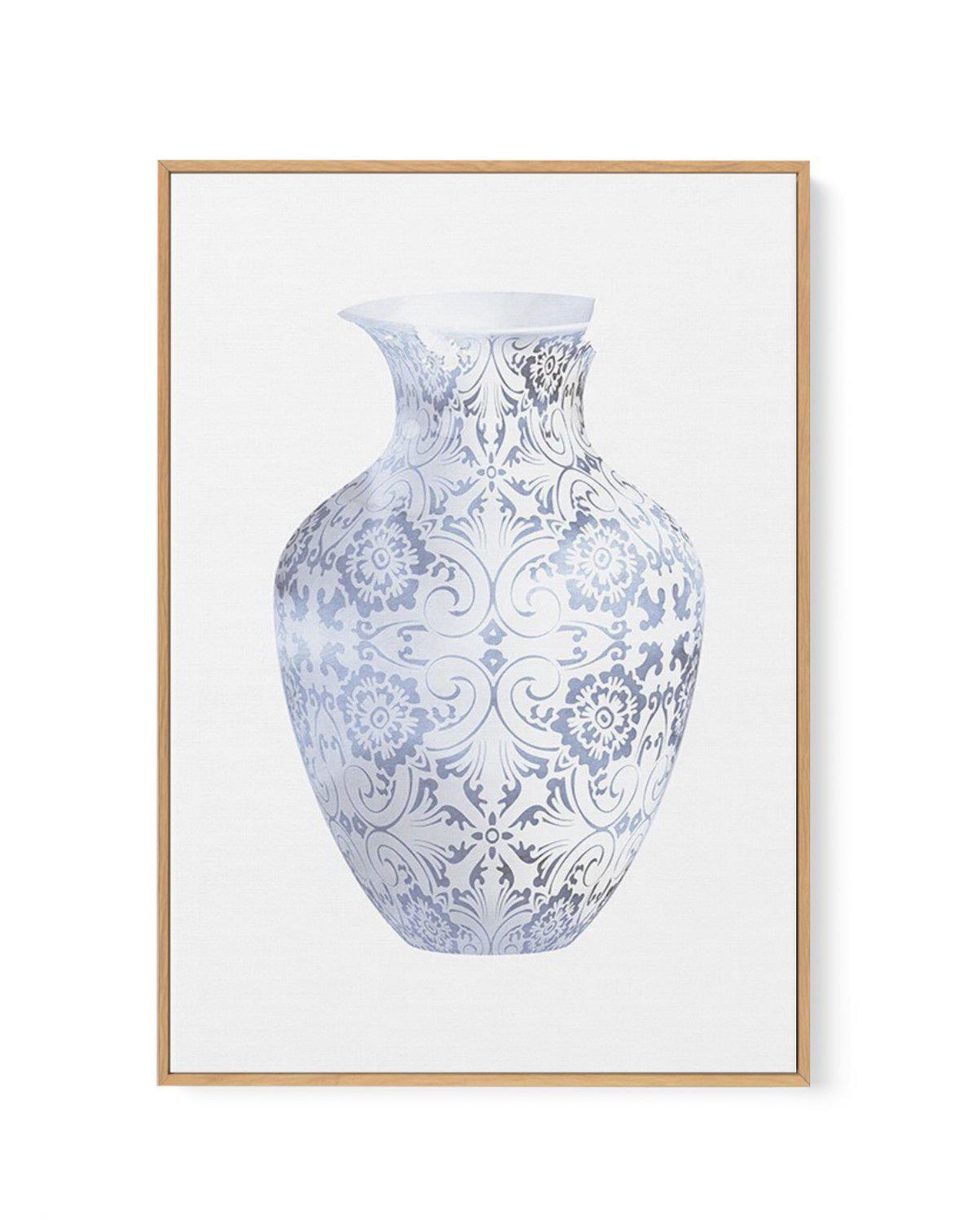 Hamptons Vase II | Framed Canvas-CANVAS-You can shop wall art online with Olive et Oriel for everything from abstract art to fun kids wall art. Our beautiful modern art prints and canvas art are available from large canvas prints to wall art paintings and our proudly Australian artwork collection offers only the highest quality framed large wall art and canvas art Australia - You can buy fashion photography prints or Hampton print posters and paintings on canvas from Olive et Oriel and have them