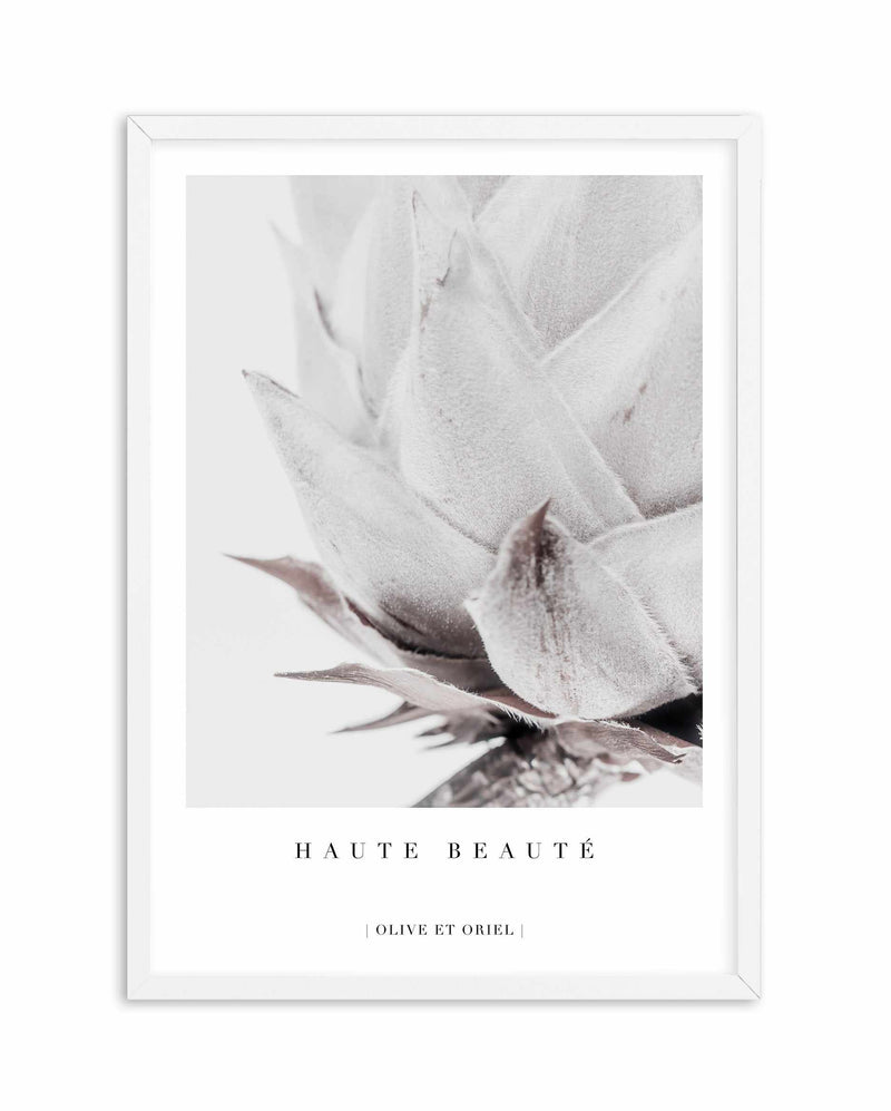 Haute Beaute | King Protea Art Print-PRINT-Olive et Oriel-Olive et Oriel-A4 | 8.3" x 11.7" | 21 x 29.7cm-White-Buy-Australian-Art-Prints-Online-with-Olive-et-Oriel-Your-Artwork-Specialists-Austrailia-Decorate-With-Coastal-Photo-Wall-Art-Prints-From-Our-Beach-House-Artwork-Collection-Fine-Poster-and-Framed-Artwork