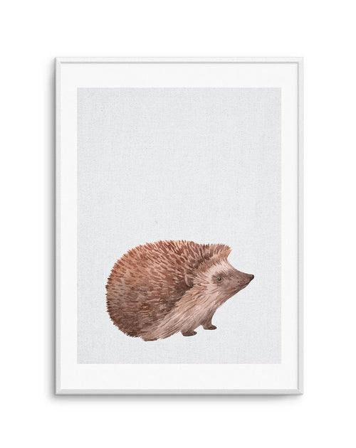 Hedgehog on Linen I Art Print-PRINT-Olive et Oriel-Olive et Oriel-A5 | 5.8" x 8.3" | 14.8 x 21cm-Unframed Art Print-With White Border-Buy-Australian-Art-Prints-Online-with-Olive-et-Oriel-Your-Artwork-Specialists-Austrailia-Decorate-With-Coastal-Photo-Wall-Art-Prints-From-Our-Beach-House-Artwork-Collection-Fine-Poster-and-Framed-Artwork