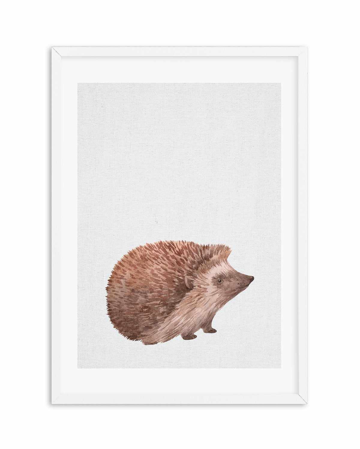 Hedgehog on Linen I Art Print-PRINT-Olive et Oriel-Olive et Oriel-A5 | 5.8" x 8.3" | 14.8 x 21cm-White-With White Border-Buy-Australian-Art-Prints-Online-with-Olive-et-Oriel-Your-Artwork-Specialists-Austrailia-Decorate-With-Coastal-Photo-Wall-Art-Prints-From-Our-Beach-House-Artwork-Collection-Fine-Poster-and-Framed-Artwork