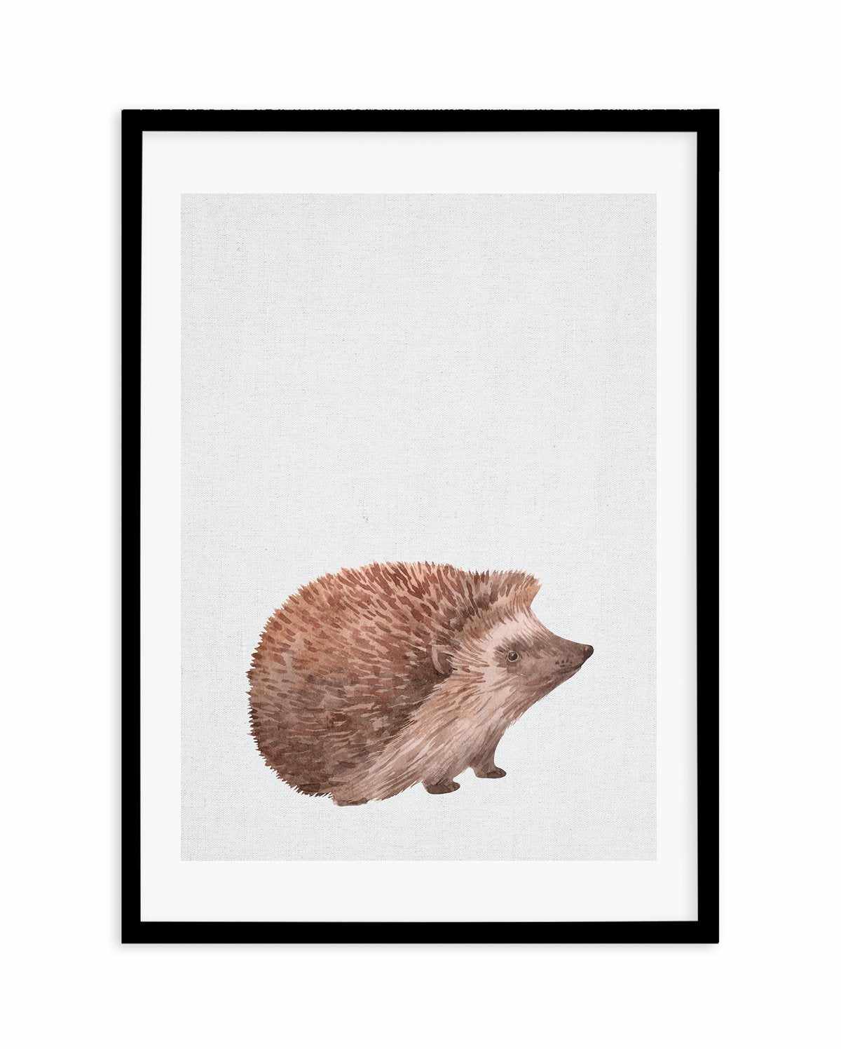 Hedgehog on Linen I Art Print-PRINT-Olive et Oriel-Olive et Oriel-A5 | 5.8" x 8.3" | 14.8 x 21cm-Black-With White Border-Buy-Australian-Art-Prints-Online-with-Olive-et-Oriel-Your-Artwork-Specialists-Austrailia-Decorate-With-Coastal-Photo-Wall-Art-Prints-From-Our-Beach-House-Artwork-Collection-Fine-Poster-and-Framed-Artwork