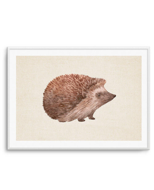 Hedgehog on Linen I | LS Art Print-PRINT-Olive et Oriel-Olive et Oriel-A5 | 5.8" x 8.3" | 14.8 x 21cm-Unframed Art Print-With White Border-Buy-Australian-Art-Prints-Online-with-Olive-et-Oriel-Your-Artwork-Specialists-Austrailia-Decorate-With-Coastal-Photo-Wall-Art-Prints-From-Our-Beach-House-Artwork-Collection-Fine-Poster-and-Framed-Artwork