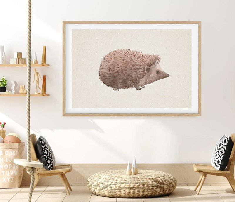 Hedgehog on Linen II | LS Art Print-PRINT-Olive et Oriel-Olive et Oriel-Buy-Australian-Art-Prints-Online-with-Olive-et-Oriel-Your-Artwork-Specialists-Austrailia-Decorate-With-Coastal-Photo-Wall-Art-Prints-From-Our-Beach-House-Artwork-Collection-Fine-Poster-and-Framed-Artwork