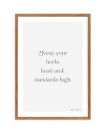 Heels, Head & Standards High | Coco Chanel Art Print-PRINT-Olive et Oriel-Olive et Oriel-50x70 cm | 19.6" x 27.5"-Walnut-With White Border-Buy-Australian-Art-Prints-Online-with-Olive-et-Oriel-Your-Artwork-Specialists-Austrailia-Decorate-With-Coastal-Photo-Wall-Art-Prints-From-Our-Beach-House-Artwork-Collection-Fine-Poster-and-Framed-Artwork