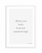 Heels, Head & Standards High | Coco Chanel Art Print-PRINT-Olive et Oriel-Olive et Oriel-A5 | 5.8" x 8.3" | 14.8 x 21cm-White-With White Border-Buy-Australian-Art-Prints-Online-with-Olive-et-Oriel-Your-Artwork-Specialists-Austrailia-Decorate-With-Coastal-Photo-Wall-Art-Prints-From-Our-Beach-House-Artwork-Collection-Fine-Poster-and-Framed-Artwork