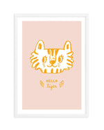 Hello Tiger Art Print-PRINT-Olive et Oriel-Olive et Oriel-A5 | 5.8" x 8.3" | 14.8 x 21cm-White-With White Border-Buy-Australian-Art-Prints-Online-with-Olive-et-Oriel-Your-Artwork-Specialists-Austrailia-Decorate-With-Coastal-Photo-Wall-Art-Prints-From-Our-Beach-House-Artwork-Collection-Fine-Poster-and-Framed-Artwork