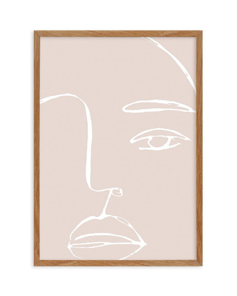 Her Face | Line Art Art Print-PRINT-Olive et Oriel-Olive et Oriel-50x70 cm | 19.6" x 27.5"-Walnut-With White Border-Buy-Australian-Art-Prints-Online-with-Olive-et-Oriel-Your-Artwork-Specialists-Austrailia-Decorate-With-Coastal-Photo-Wall-Art-Prints-From-Our-Beach-House-Artwork-Collection-Fine-Poster-and-Framed-Artwork