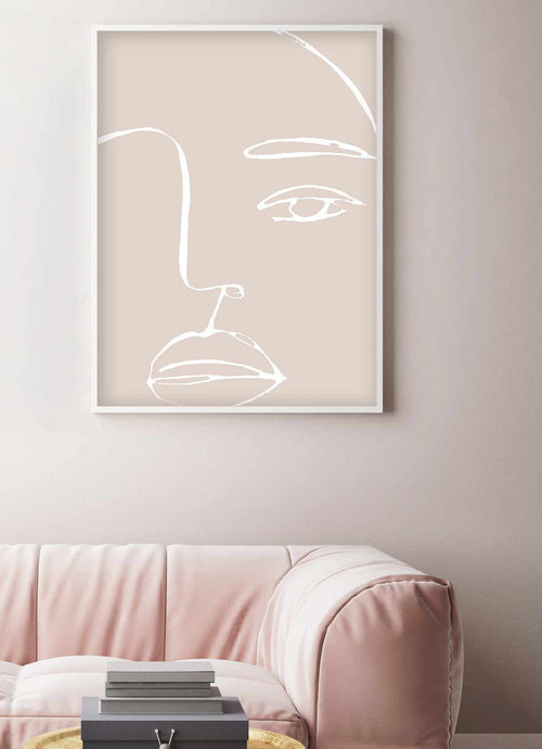 Her Face | Line Art Art Print-PRINT-Olive et Oriel-Olive et Oriel-Buy-Australian-Art-Prints-Online-with-Olive-et-Oriel-Your-Artwork-Specialists-Austrailia-Decorate-With-Coastal-Photo-Wall-Art-Prints-From-Our-Beach-House-Artwork-Collection-Fine-Poster-and-Framed-Artwork
