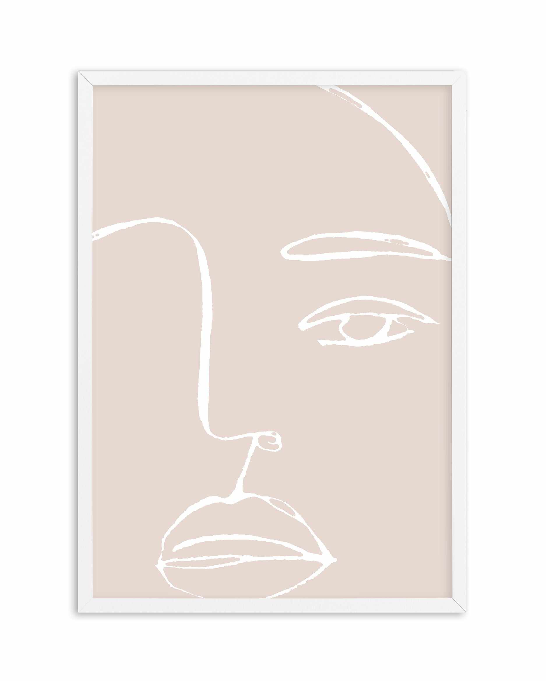 Her Face | Line Art Art Print-PRINT-Olive et Oriel-Olive et Oriel-A5 | 5.8" x 8.3" | 14.8 x 21cm-White-With White Border-Buy-Australian-Art-Prints-Online-with-Olive-et-Oriel-Your-Artwork-Specialists-Austrailia-Decorate-With-Coastal-Photo-Wall-Art-Prints-From-Our-Beach-House-Artwork-Collection-Fine-Poster-and-Framed-Artwork