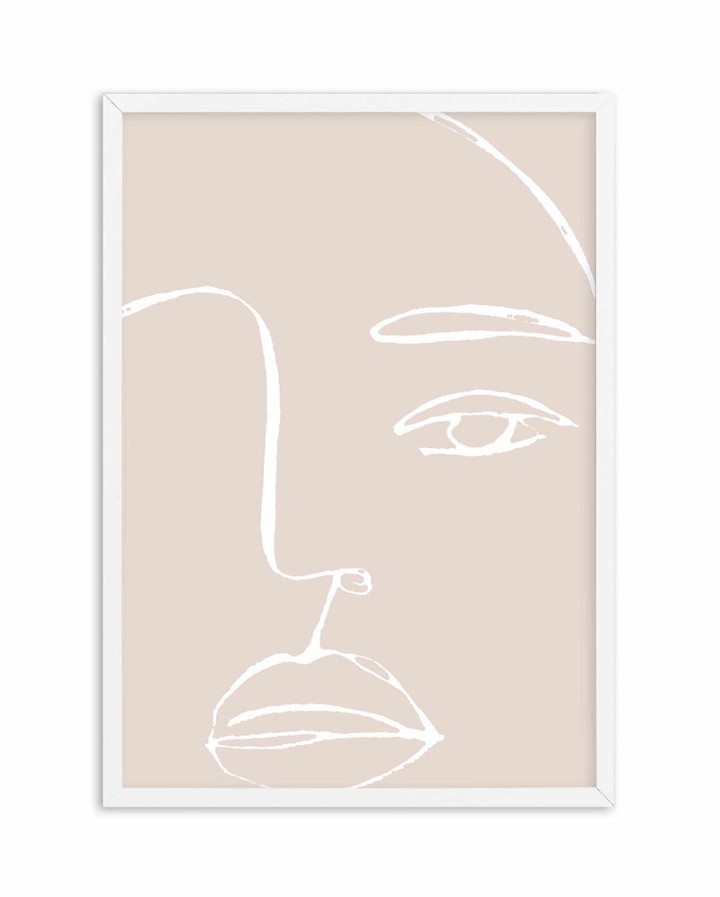 Her Face | Line Art Art Print-PRINT-Olive et Oriel-Olive et Oriel-A5 | 5.8" x 8.3" | 14.8 x 21cm-White-With White Border-Buy-Australian-Art-Prints-Online-with-Olive-et-Oriel-Your-Artwork-Specialists-Austrailia-Decorate-With-Coastal-Photo-Wall-Art-Prints-From-Our-Beach-House-Artwork-Collection-Fine-Poster-and-Framed-Artwork