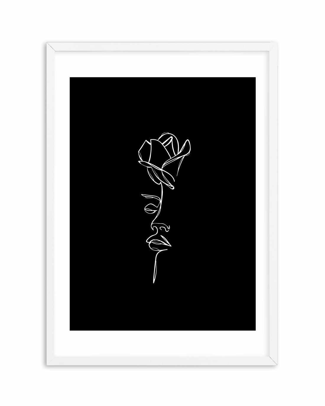 Her Wild Rose | B&W Art Print-PRINT-Olive et Oriel-Olive et Oriel-A4 | 8.3" x 11.7" | 21 x 29.7cm-White-With White Border-Buy-Australian-Art-Prints-Online-with-Olive-et-Oriel-Your-Artwork-Specialists-Austrailia-Decorate-With-Coastal-Photo-Wall-Art-Prints-From-Our-Beach-House-Artwork-Collection-Fine-Poster-and-Framed-Artwork