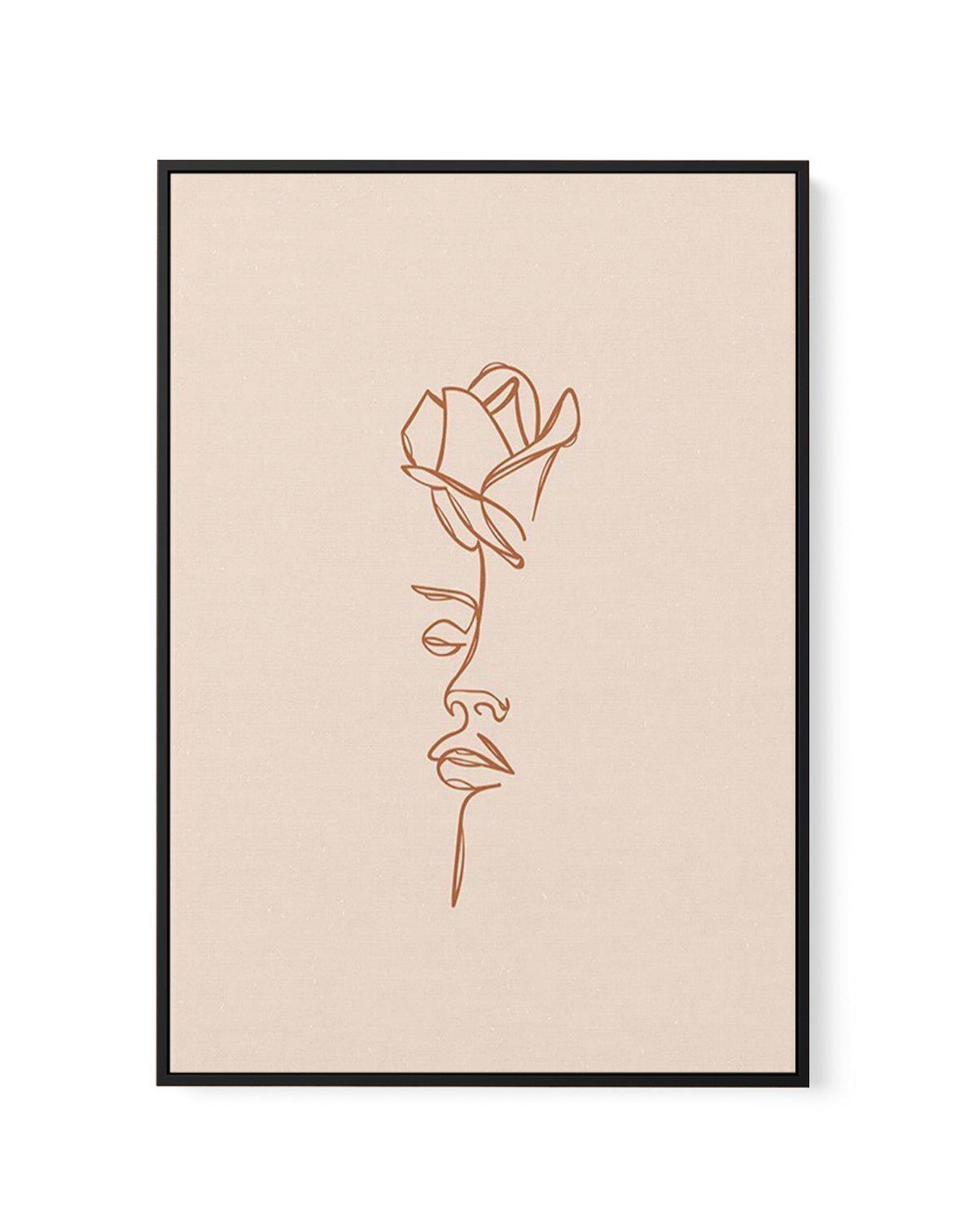 Her Wild Rose | Terracotta | Framed Canvas-CANVAS-You can shop wall art online with Olive et Oriel for everything from abstract art to fun kids wall art. Our beautiful modern art prints and canvas art are available from large canvas prints to wall art paintings and our proudly Australian artwork collection offers only the highest quality framed large wall art and canvas art Australia - You can buy fashion photography prints or Hampton print posters and paintings on canvas from Olive et Oriel and