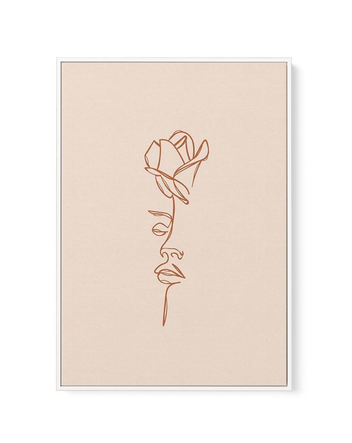 Her Wild Rose | Terracotta | Framed Canvas-CANVAS-You can shop wall art online with Olive et Oriel for everything from abstract art to fun kids wall art. Our beautiful modern art prints and canvas art are available from large canvas prints to wall art paintings and our proudly Australian artwork collection offers only the highest quality framed large wall art and canvas art Australia - You can buy fashion photography prints or Hampton print posters and paintings on canvas from Olive et Oriel and