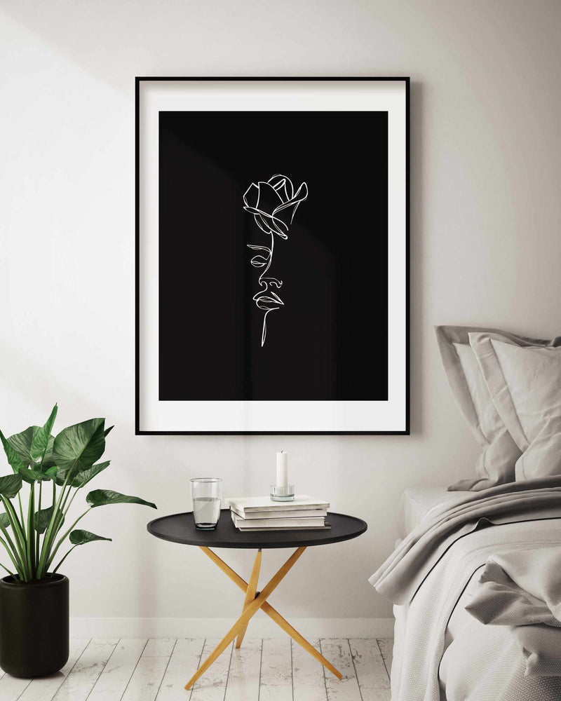 Her Wild Rose | B&W Art Print-PRINT-Olive et Oriel-Olive et Oriel-Buy-Australian-Art-Prints-Online-with-Olive-et-Oriel-Your-Artwork-Specialists-Austrailia-Decorate-With-Coastal-Photo-Wall-Art-Prints-From-Our-Beach-House-Artwork-Collection-Fine-Poster-and-Framed-Artwork