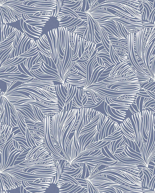 Coral in Navy Wallpaper